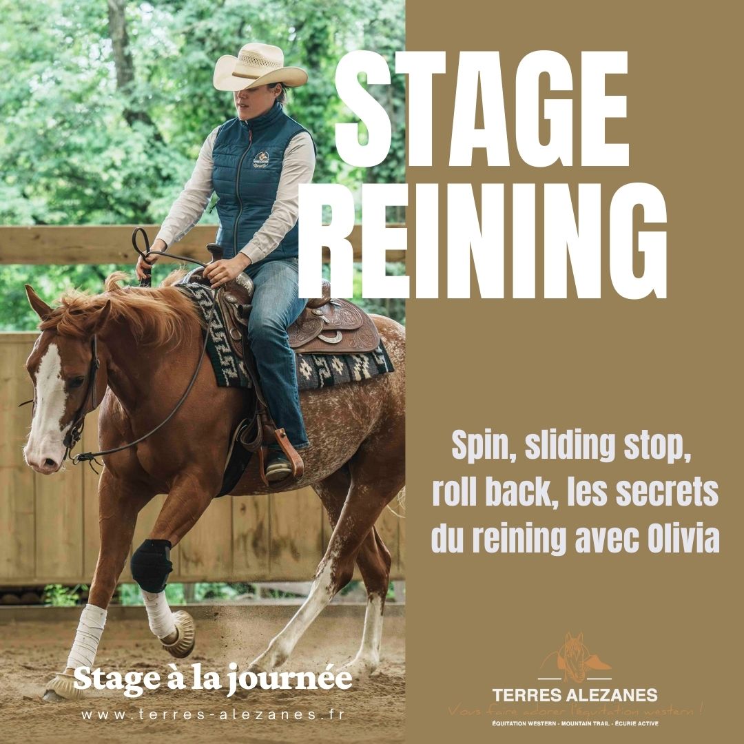 Olivia Kopp, stage de reining aux terres Alezanes